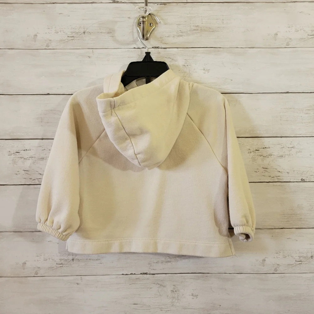 Old Navy  Baby Girl Kids Cream Hoodie with Flower Embroidery Size 18-24‎ M